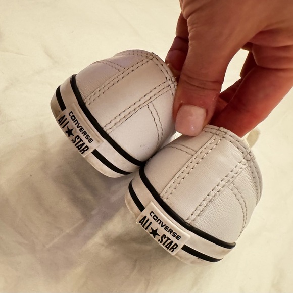 Converse White Leather Sneakers Low-Top Lace-Up 6 - Picture 5 of 6